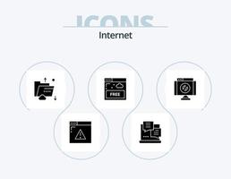 paquete de iconos de glifos de internet 5 diseño de iconos. cruzar. Internet. nube. gratis. almacenamiento vector