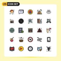 Universal Icon Symbols Group of 25 Modern Filled line Flat Colors of optimization moon global nature mountain Editable Vector Design Elements