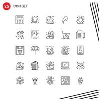 25 Thematic Vector Lines and Editable Symbols of office draw education right up Editable Vector Design Elements