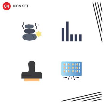 Modern Set of 4 Flat Icons and symbols such as natural press square phone web Editable Vector Design Elements