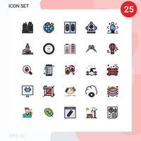 Set of 25 Modern UI Icons Symbols Signs for direction compare medicine business hydrant Editable Vector Design Elements