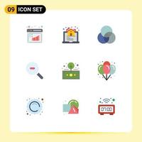 Modern Set of 9 Flat Colors Pictograph of return finance circles asset research Editable Vector Design Elements