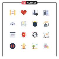 16 iconos creativos, signos y símbolos modernos de la interfaz de usuario, juego de cuadrícula de bolos, paquete editable de elementos de diseño de vectores creativos