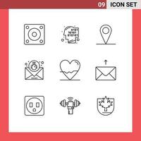 9 Creative Icons Modern Signs and Symbols of biology message location mail bug Editable Vector Design Elements