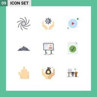 9 Creative Icons Modern Signs and Symbols of billboard advertisement play scene nature Editable Vector Design Elements