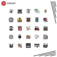 25 Creative Icons Modern Signs and Symbols of setting education drop message chat Editable Vector Design Elements