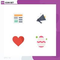 Set of 4 Vector Flat Icons on Grid for document like picture shopping report Editable Vector Design Elements