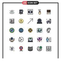 Set of 25 Modern UI Icons Symbols Signs for business team layout pinch four finger Editable Vector Design Elements