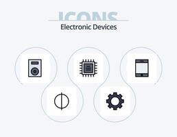 Devices Line Filled Icon Pack 5 Icon Design. hardware. devices. database. computer. flash drive vector