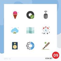 Modern Set of 9 Flat Colors and symbols such as map technology gadget image cloud Editable Vector Design Elements