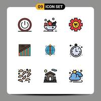 9 Creative Icons Modern Signs and Symbols of focus presentation environment analytics chart Editable Vector Design Elements