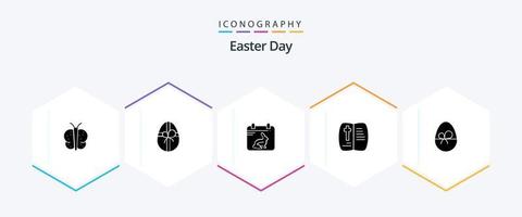 Easter 25 Glyph icon pack including easter. egg. day. nature. open vector