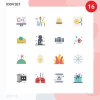 Modern Set of 16 Flat Colors and symbols such as novel audio premuim disk music Editable Pack of Creative Vector Design Elements