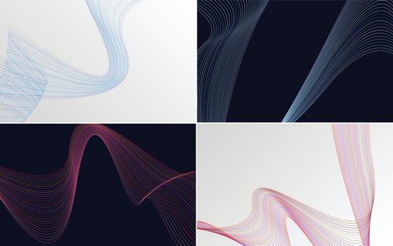 Collection of geometric minimal lines pattern set vector