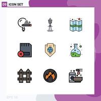 Stock Vector Icon Pack of 9 Line Signs and Symbols for hardware computers sydney card location Editable Vector Design Elements