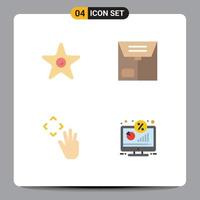 Set of 4 Modern UI Icons Symbols Signs for film up theatre package discount Editable Vector Design Elements