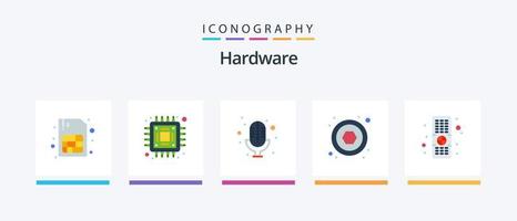 Hardware Flat 5 Icon Pack Including . record. tv. control. Creative Icons Design vector