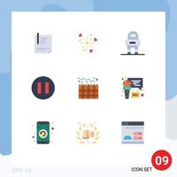 conjunto de 9 iconos de interfaz de usuario modernos signos de símbolos para elementos de diseño de vector editables de traje de celebración de círculo inmobiliario