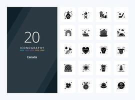 20 Canada Solid Glyph icon for presentation vector