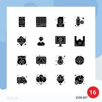 16 Universal Solid Glyph Signs Symbols of healthcare hdmi waffle extension office Editable Vector Design Elements