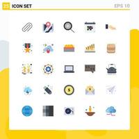 Modern Set of 25 Flat Colors and symbols such as hand event destination day calendar Editable Vector Design Elements