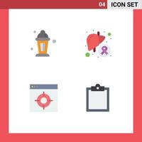 Universal Icon Symbols Group of 4 Modern Flat Icons of abrahamic application ramadan illness office Editable Vector Design Elements