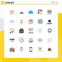 Set of 25 Modern UI Icons Symbols Signs for shop web mountain setting storage Editable Vector Design Elements