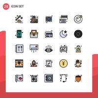 Pictogram Set of 25 Simple Filled line Flat Colors of cash borrow money rack furniture Editable Vector Design Elements