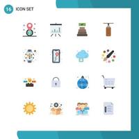 paquete de iconos de vector de stock de 16 signos y símbolos de línea para dispositivo de marca de verificación inteligente bolsa de boxeo paquete editable de elementos de diseño de vector creativo