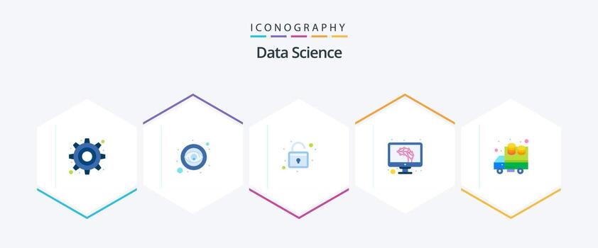 Data Science 25 Flat icon pack including . data. streamline. big data. brain vector