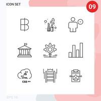 9 Creative Icons Modern Signs and Symbols of gear american avatar flag minus Editable Vector Design Elements