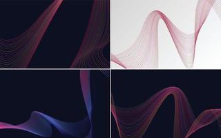 Collection of geometric minimal lines pattern set vector