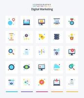 Creative Digital Marketing 25 Flat icon pack  Such As reward. . email. presentation. analysis vector