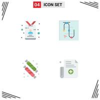 Set of 4 Vector Flat Icons on Grid for card candies press screen dessert Editable Vector Design Elements