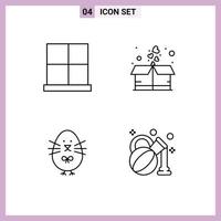 User Interface Pack of 4 Basic Filledline Flat Colors of buildings chicken home gift baby Editable Vector Design Elements