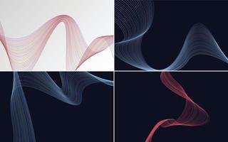 Collection of geometric minimal lines pattern set vector