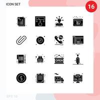 16 Creative Icons Modern Signs and Symbols of attach shop options monday trolley Editable Vector Design Elements