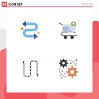 User Interface Pack of 4 Basic Flat Icons of arrows jewelry cart shopping luxury Editable Vector Design Elements