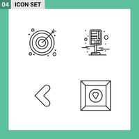 Stock Vector Icon Pack of 4 Line Signs and Symbols for arrow back city pin left Editable Vector Design Elements