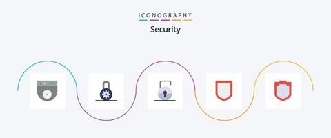 Security Flat 5 Icon Pack Including . protect. shield vector