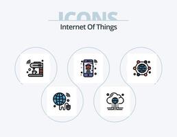 internet de las cosas paquete de iconos llenos de línea 5 diseño de iconos. juegos. Wifi. conexiones mezclador. licuadora vector