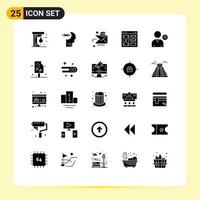 Modern Set of 25 Solid Glyphs and symbols such as web internet email interface good Editable Vector Design Elements