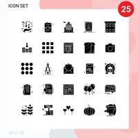 Modern Set of 25 Solid Glyphs and symbols such as upload hdd water drive museum Editable Vector Design Elements