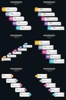 Vector 6 Infographics Pack Presentation slide template 5 Steps cycle diagrams and timelines