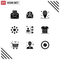 Modern Set of 9 Solid Glyphs Pictograph of candidate career hospital briefcase health Editable Vector Design Elements