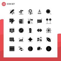 Set of 25 Modern UI Icons Symbols Signs for leadership business room organization seo Editable Vector Design Elements