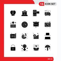 Pictogram Set of 16 Simple Solid Glyphs of business health camera care video Editable Vector Design Elements