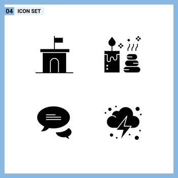 4 Solid Glyph concept for Websites Mobile and Apps architecture messaging mario element electricity Editable Vector Design Elements