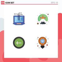 Pictogram Set of 4 Simple Flat Icons of computer application hardware person basic Editable Vector Design Elements