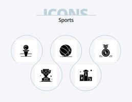 Sports Glyph Icon Pack 5 Icon Design. play. ball. won. stand. ball vector